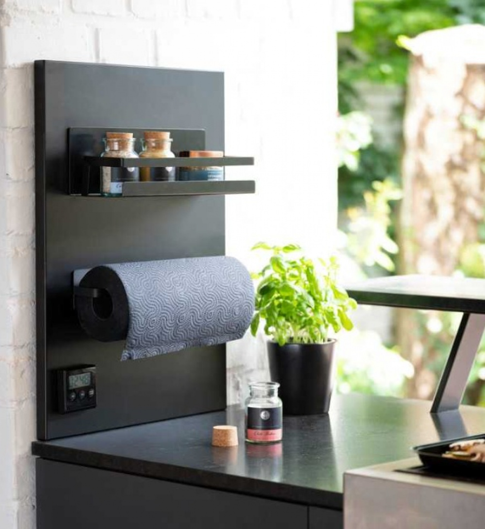 Hylla i metall, Magnetiskt / Självhäftande , SPICE SHELF, 30 x 11 x H 12 cm, Svart i gruppen Förvaring / Magneter och självhäftande / Magnetförvaring hos SmartaSaker.se (41185)