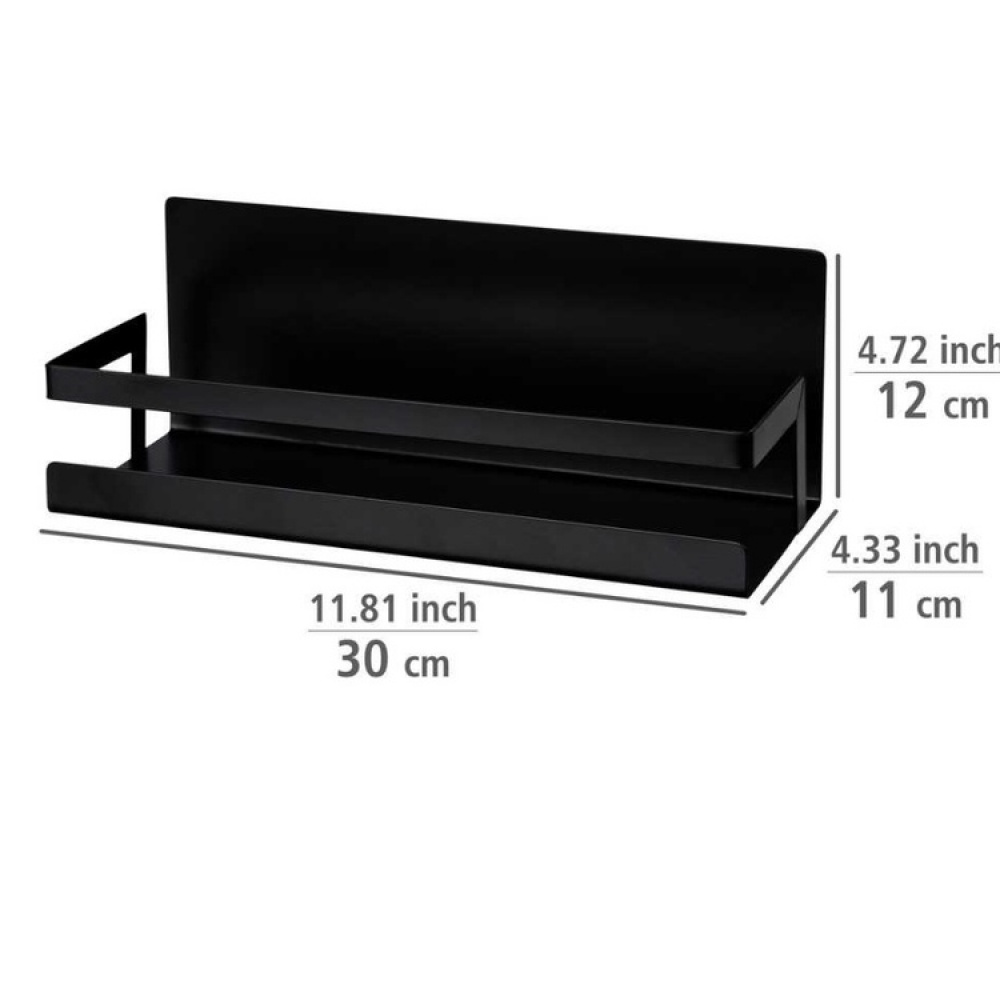 Hylla i metall, Magnetiskt / Självhäftande , SPICE SHELF, 30 x 11 x H 12 cm, Svart i gruppen Förvaring / Magneter och självhäftande / Magnetförvaring hos SmartaSaker.se (41185)