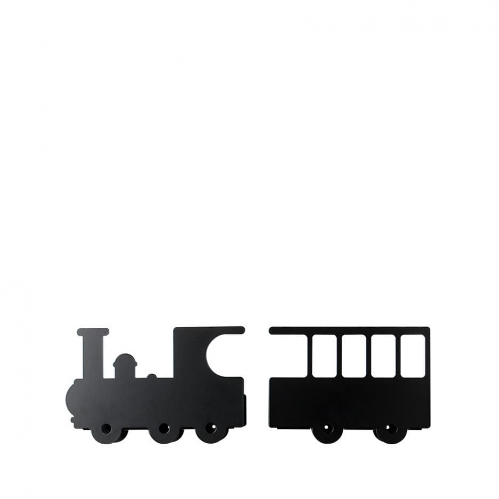 Hyllor för böcker, Lok med vagn. BLACK TRAIN BOOK SHELF, Svart i gruppen Förvaring / Barnrumsförvaring hos SmartaSaker.se (41194)