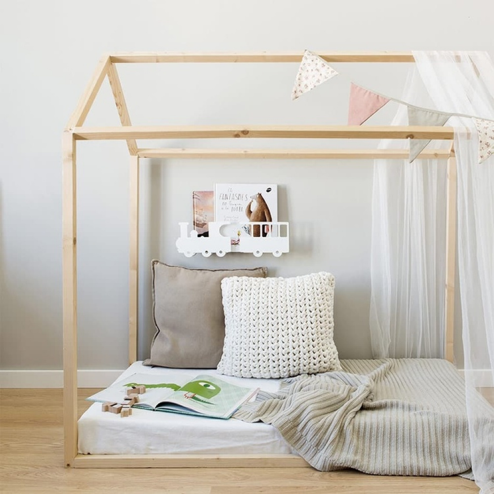 Hyllor för böcker, Lok med vagn. BLACK TRAIN BOOK SHELF, Svart i gruppen Förvaring / Barnrumsförvaring hos SmartaSaker.se (41194)