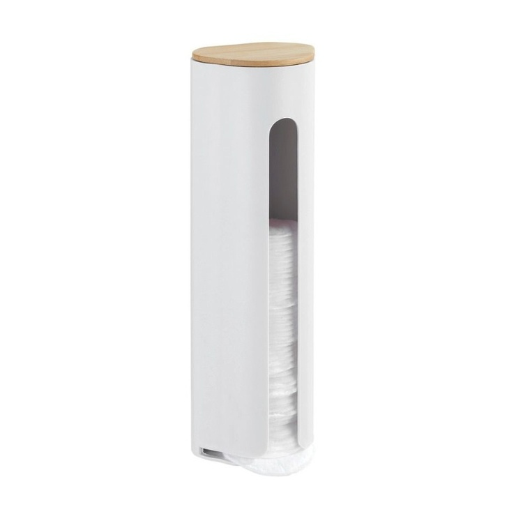 Hållare för bomullspads, LARESA MAKE UP, Ø8 x H25 cm, Vit / beige i gruppen Förvaring / Badrumsförvaring hos SmartaSaker.se (41197)