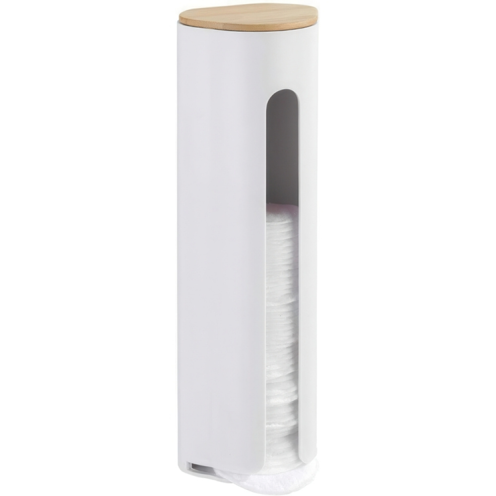 Hållare för bomullspads, LARESA MAKE UP, Ø8 x H25 cm, Vit / beige i gruppen Förvaring / Badrumsförvaring hos SmartaSaker.se (41197)