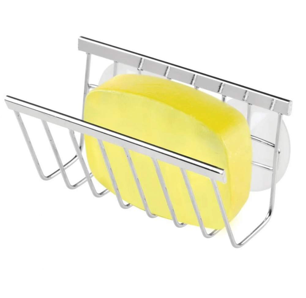 Hållare för Disksvamp / Tvål, med sugproppar, METAL SPONGE HOLDER, Silver i gruppen Förvaring / Köksförvaring / Diskställ och diskbänk hos SmartaSaker.se (41198)