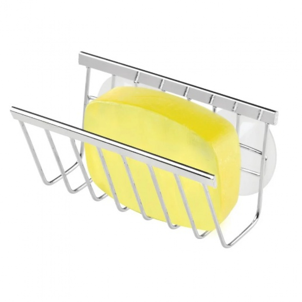 Hållare för Disksvamp / Tvål, med sugproppar, METAL SPONGE HOLDER, Silver i gruppen Förvaring / Köksförvaring / Diskställ och diskbänk hos SmartaSaker.se (41198)