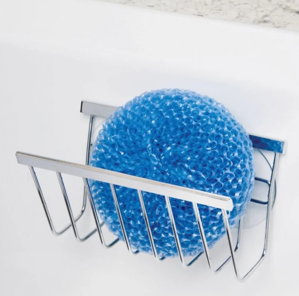 Hållare för Disksvamp / Tvål, med sugproppar, METAL SPONGE HOLDER, Silver i gruppen Förvaring / Köksförvaring / Diskställ och diskbänk hos SmartaSaker.se (41198)