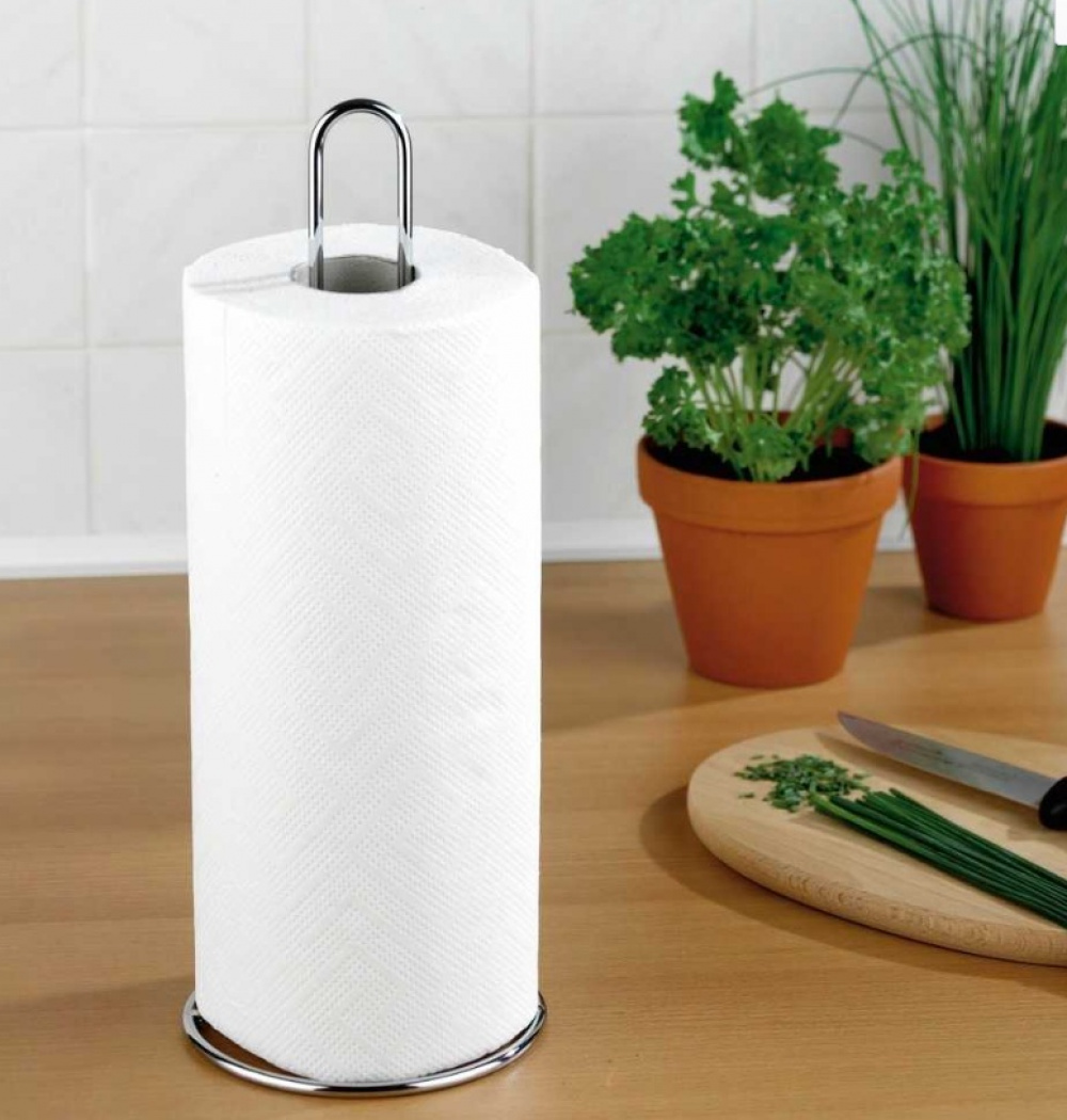 Hållare för hushållspapper, KÃœCHENROLLER, Ã˜ 12 x H 32 cm, Silver i gruppen Förvaring / Köksförvaring hos SmartaSaker.se (41208)