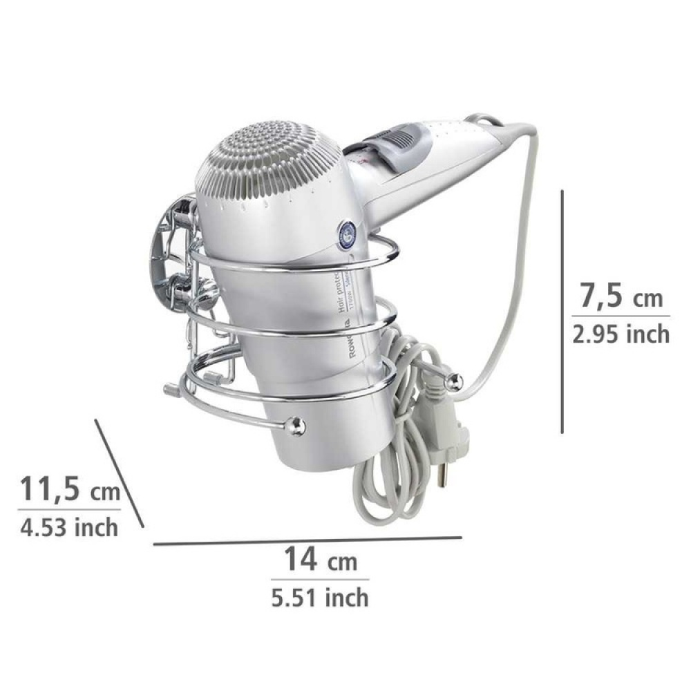 Hållare för hårtork, Självhäftande, TURBO-LOC, Silver i gruppen Förvaring / Badrumsförvaring hos SmartaSaker.se (41213)