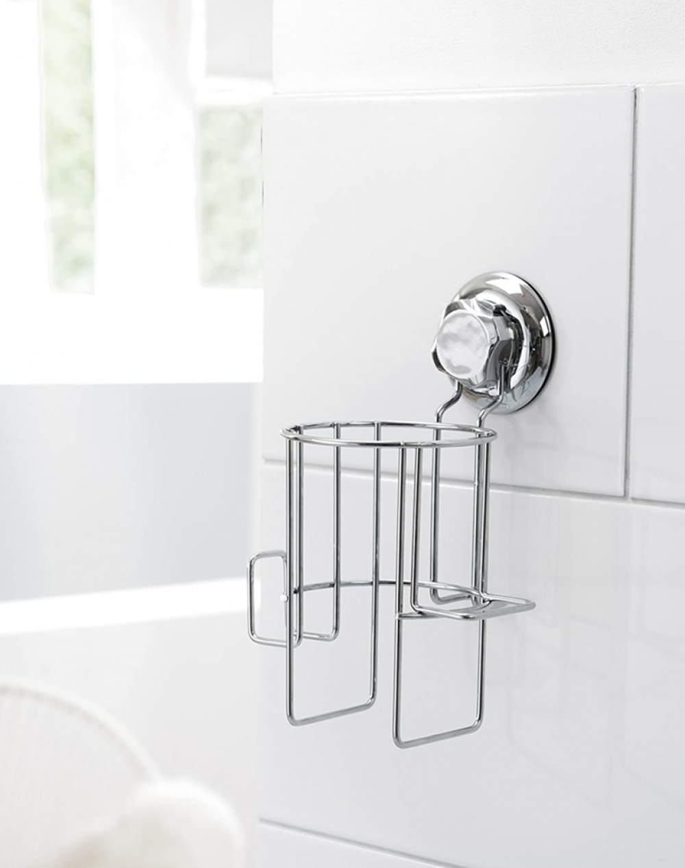 Hållare för hårtork, Sätts fast med Sugpropp, BESTLOCK, Silver i gruppen Förvaring / Badrumsförvaring hos SmartaSaker.se (41214)