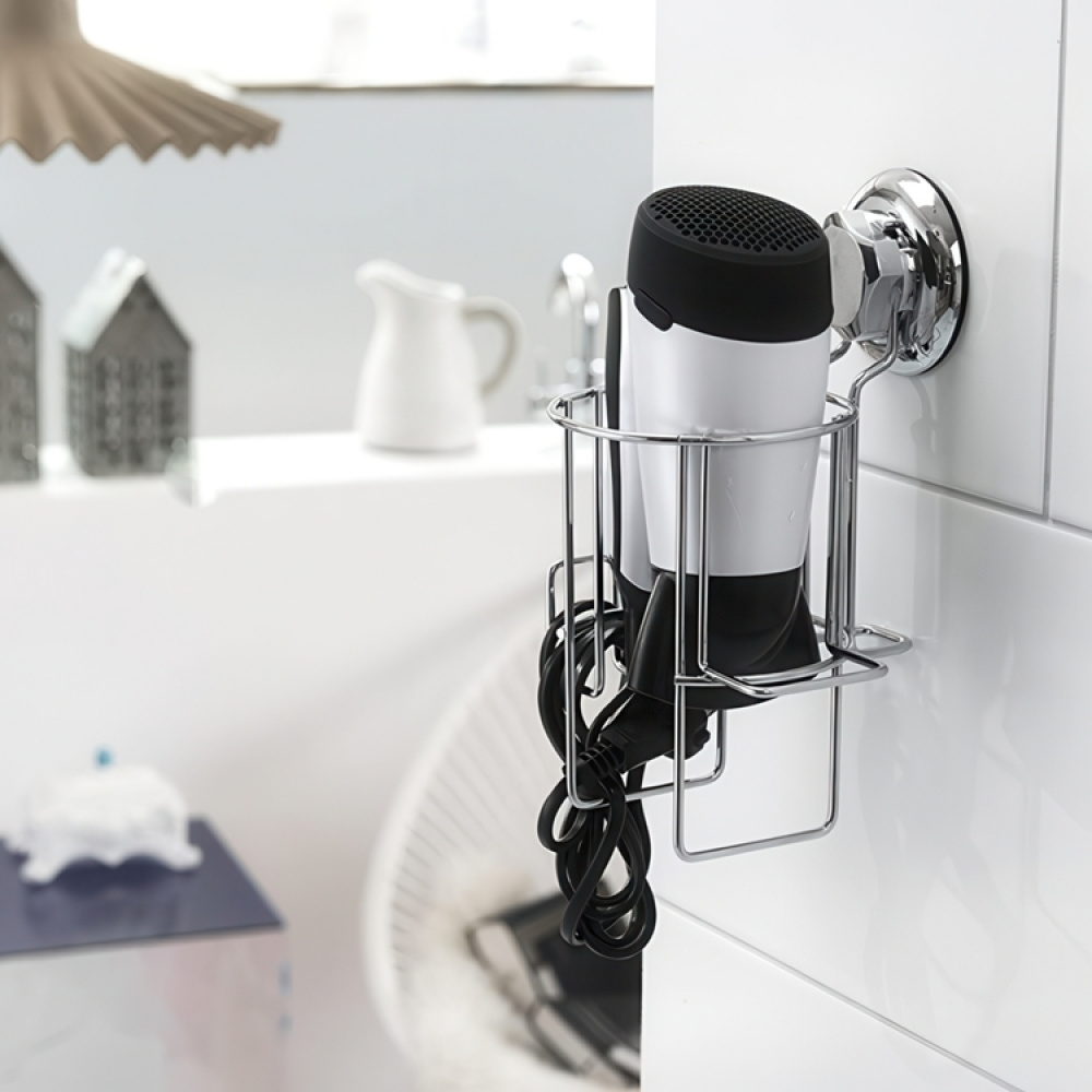 Hållare för hårtork, Sätts fast med Sugpropp, BESTLOCK, Silver i gruppen Förvaring / Badrumsförvaring hos SmartaSaker.se (41214)