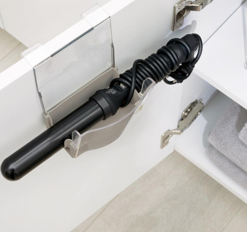 Hållare för hårtork, Över skåpdörr, THE HOME EDIT HANHING HAIR TOOL, Klar / Grå i gruppen Förvaring / Badrumsförvaring hos SmartaSaker.se (41215)