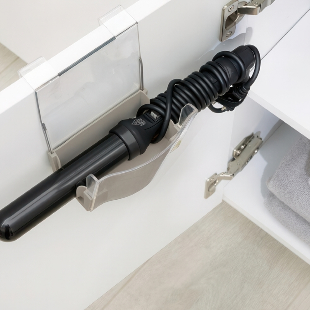 Hållare för hårtork, Över skåpdörr, THE HOME EDIT HANHING HAIR TOOL, Klar / Grå i gruppen Förvaring / Badrumsförvaring hos SmartaSaker.se (41215)