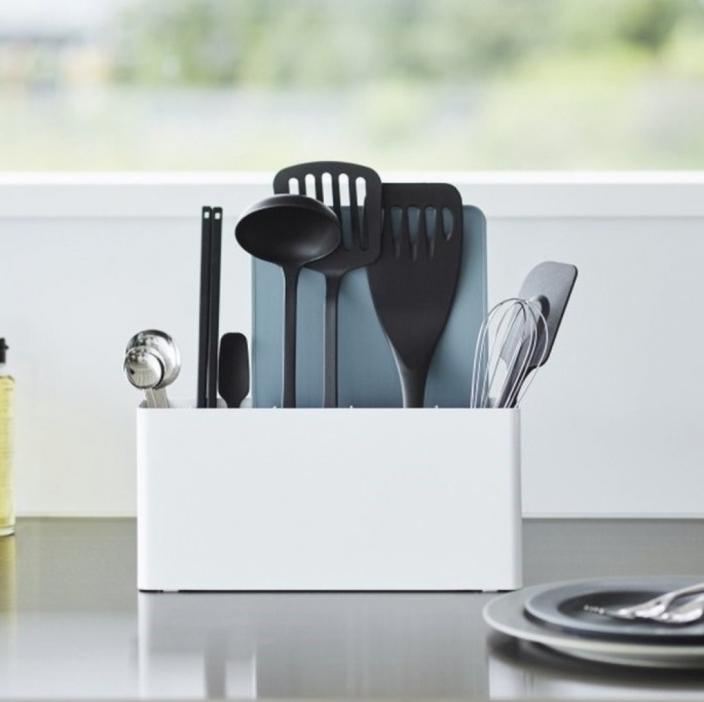 Hållare för köksredskap i metall, TOWER UTENSIL HOLDER, Yamazaki, Vit i gruppen Förvaring / Köksförvaring hos SmartaSaker.se (41218)