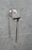 Hållare för rakhyvel med sugpropp, FORMA, Silver / Klar