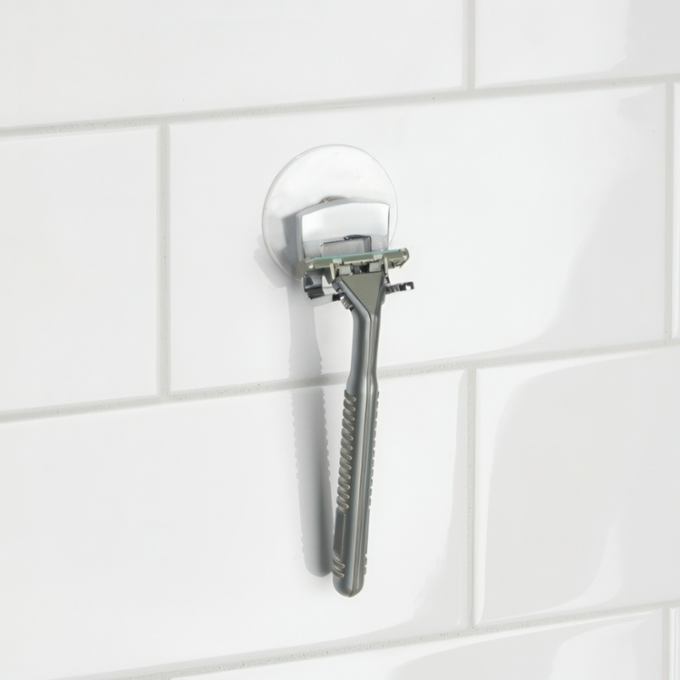 Hållare för rakhyvel med sugpropp, ID RAZOR HOLDER, Krom i gruppen Förvaring / Badrumsförvaring hos SmartaSaker.se (41222)