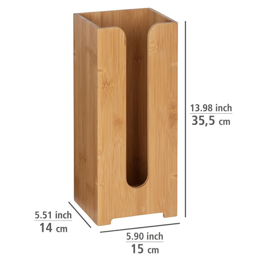 Hållare i bambu för extra toalettpapper, BAMBOO, 15 x 14 x H 35,5 cm, Natur i gruppen Förvaring / Badrumsförvaring hos SmartaSaker.se (41225)