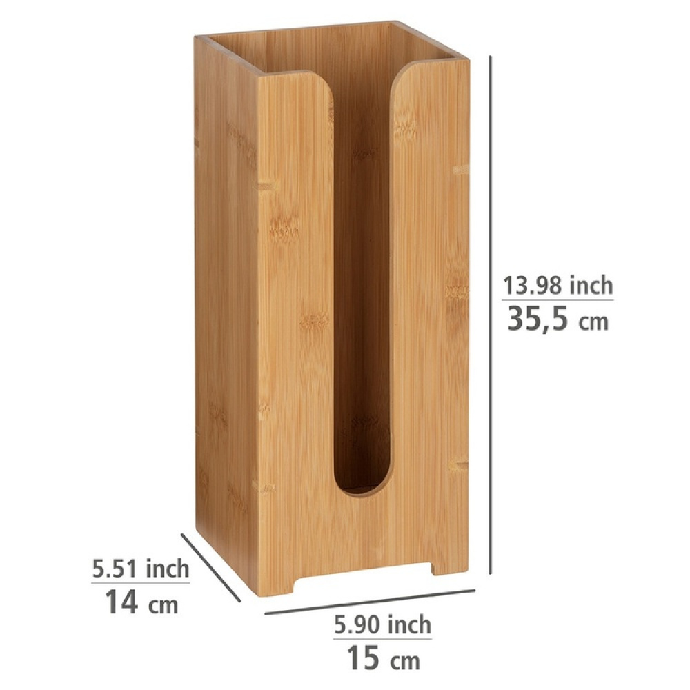 Hållare i bambu för extra toalettpapper, BAMBOO, 15 x 14 x H 35,5 cm, Natur i gruppen Förvaring / Badrumsförvaring hos SmartaSaker.se (41225)