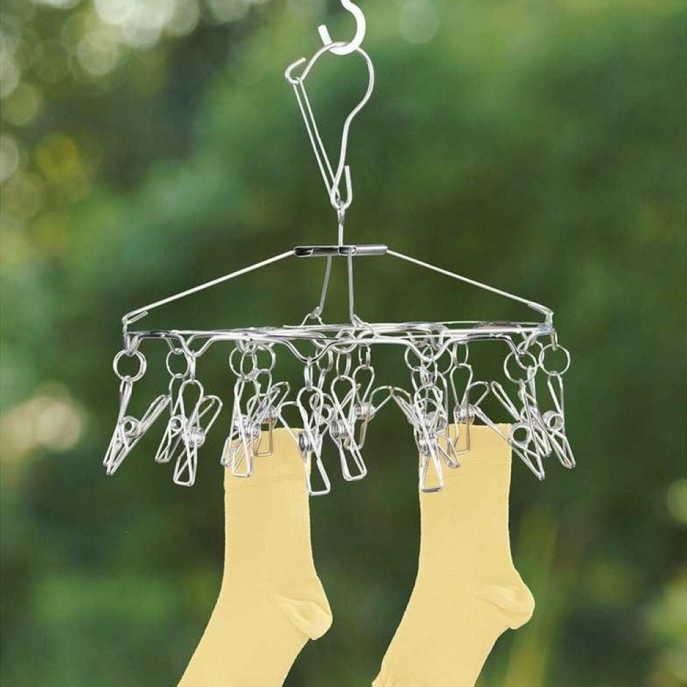 Hängande torkställning i Rostfritt stål, WÄSCHE-RONDELL, Ø 27 x H 26 cm, Silver i gruppen Förvaring / Tvätt och tork / Torkställningar hos SmartaSaker.se (41249)