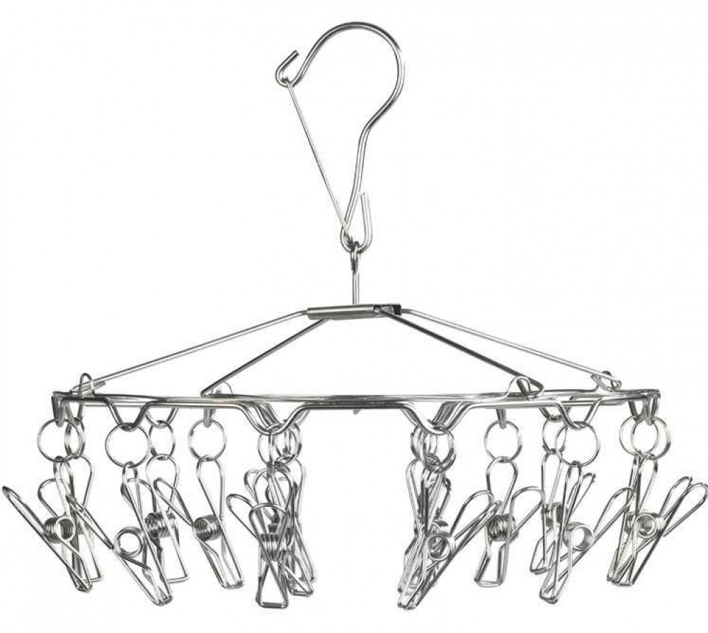 Hängande torkställning i Rostfritt stål, TVÃ„TT-RONDELL, Ã˜ 27 x H 26 cm, Silver i gruppen Förvaring / Tvätt och tork / Torkställningar hos SmartaSaker.se (41249)