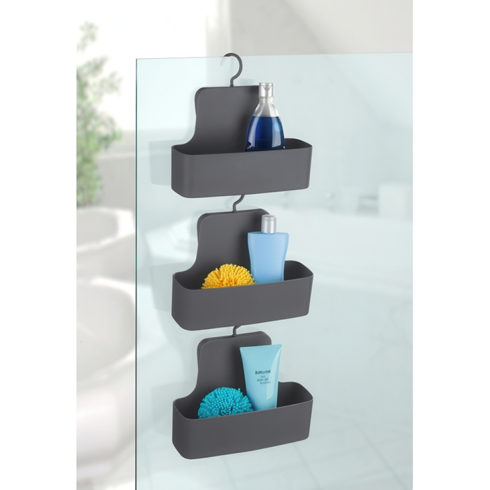 Hängande badrumskorg, BARCELONA. 26 x 9 x H 24 cm, Antracit i gruppen Förvaring / Badrumsförvaring / Bad- och duschkorgar hos SmartaSaker.se (41252)