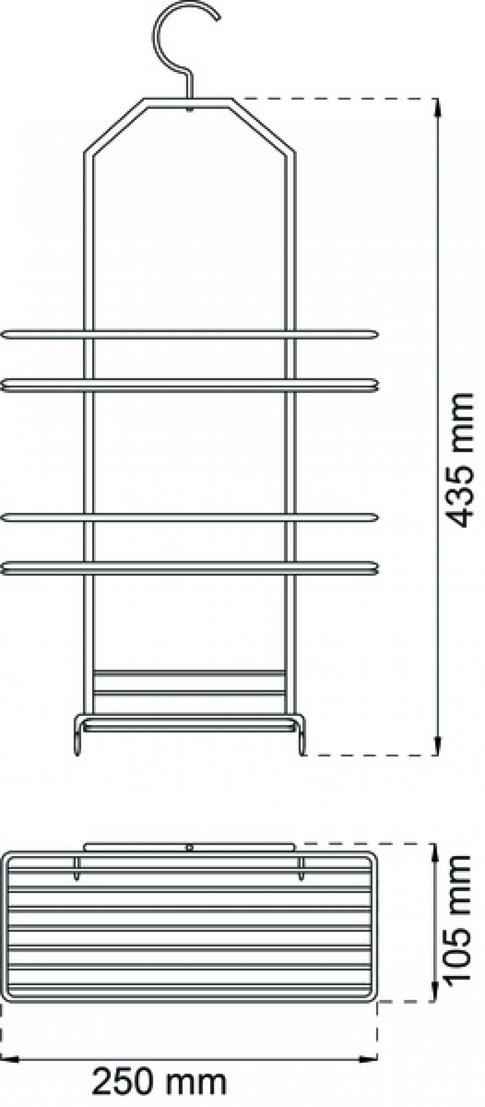 Hängande duschhylla i metall, HABO LAELIA, 25 x 10 x H 43,5 cm, Svart i gruppen Förvaring / Badrumsförvaring / Bad- och duschkorgar hos SmartaSaker.se (41255)