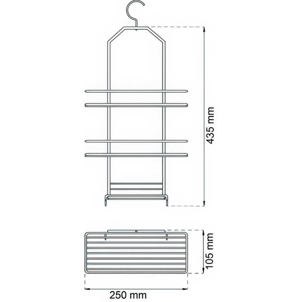 Hängande duschhylla i metall, HABO LAELIA, 25 x 10 x H 43,5 cm, Svart i gruppen Förvaring / Badrumsförvaring / Bad- och duschkorgar hos SmartaSaker.se (41255)