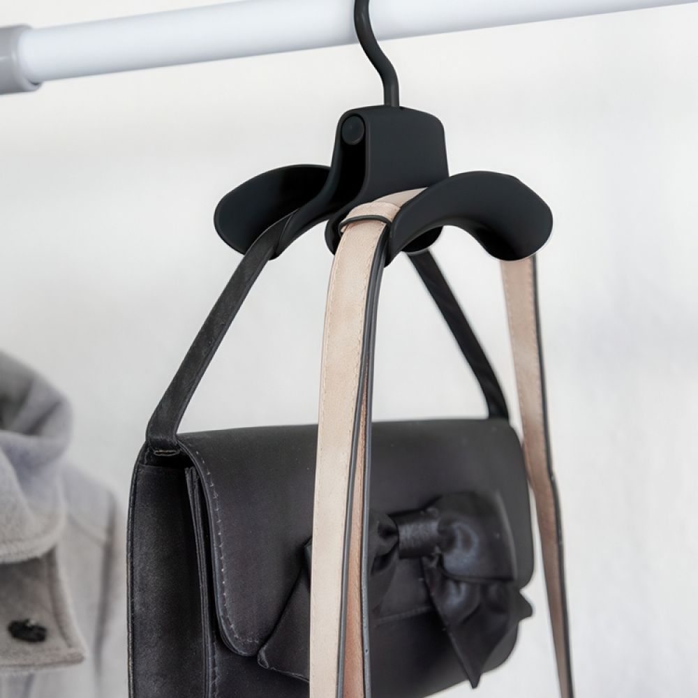 Hängande förvaring för väskor med galge, 3 st, HANDTASCHENHALTER, Svart i gruppen Förvaring / Garderobsförvaring / Väskförvaring hos SmartaSaker.se (41260)