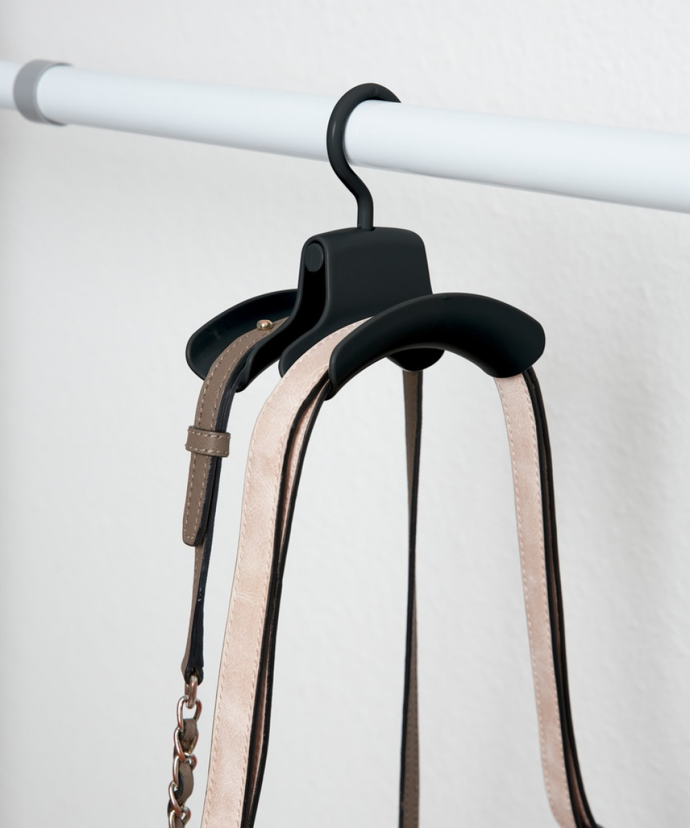 Hängande förvaring för väskor med galge, 3 st, HANDTASCHENHALTER, Svart i gruppen Förvaring / Garderobsförvaring / Väskförvaring hos SmartaSaker.se (41260)