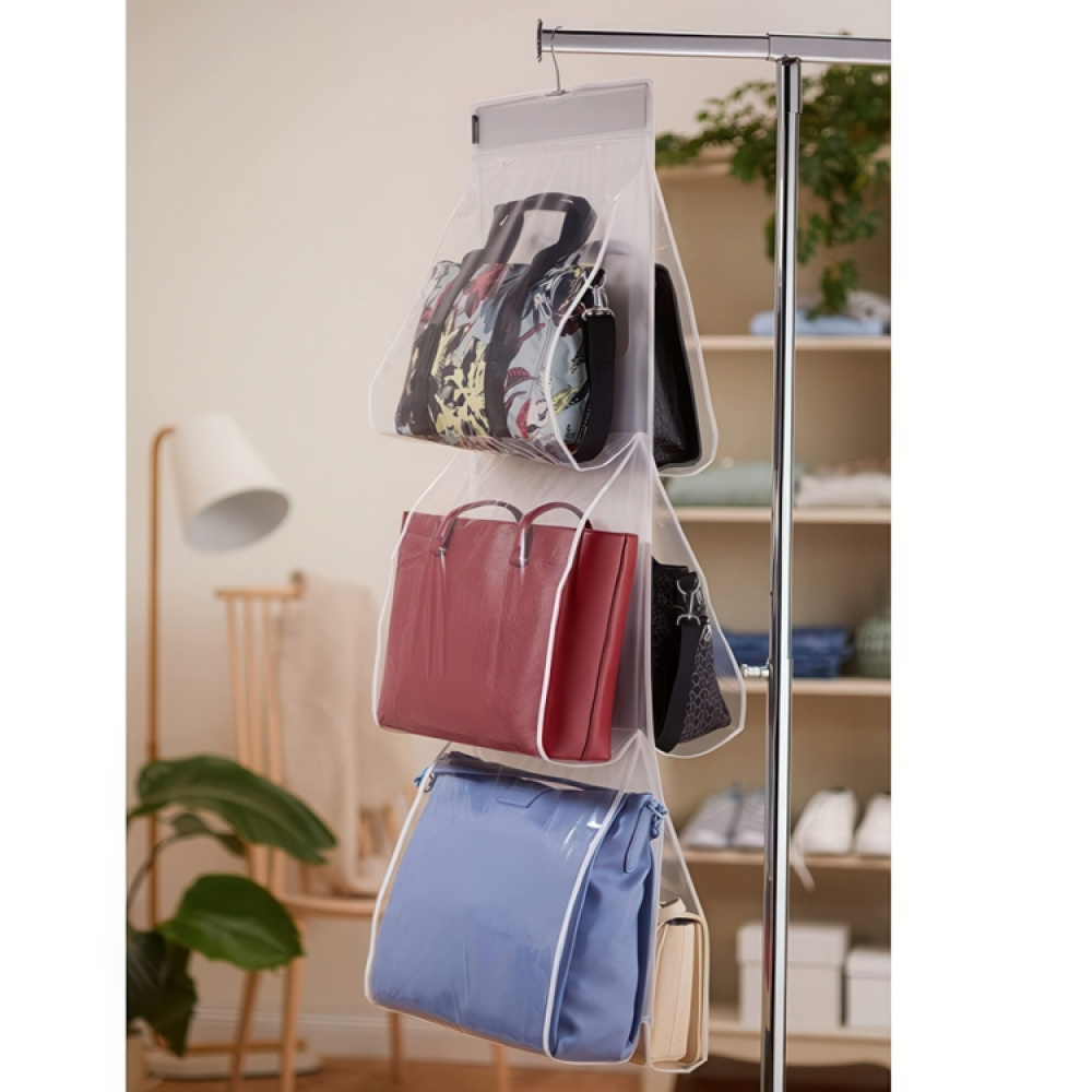 Hängande förvaring för väskor PORTA BORSE, 6 stora fack, 36 x H 120 cm, Klar i gruppen Förvaring / Garderobsförvaring / Väskförvaring hos SmartaSaker.se (41261)