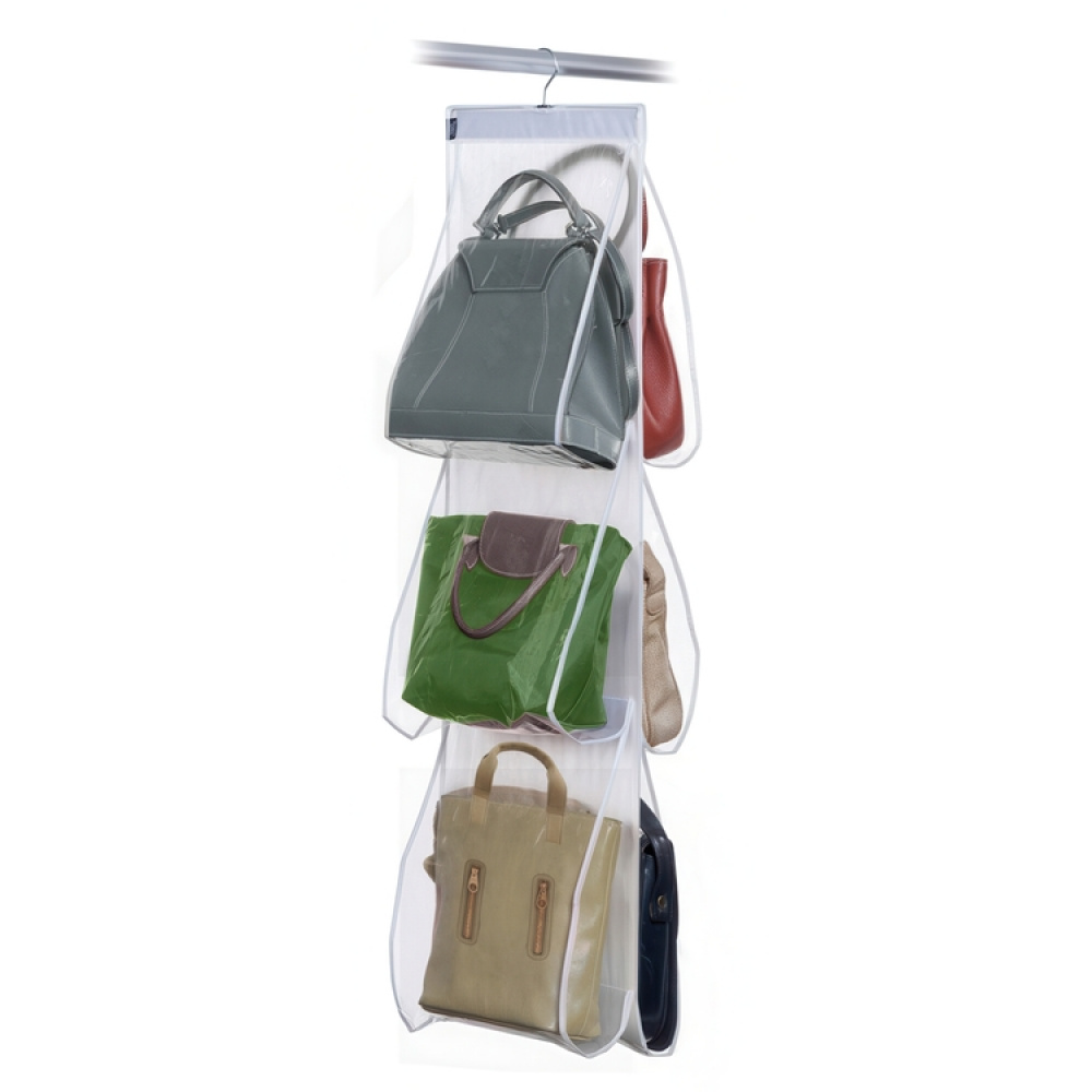 Hängande förvaring för väskor PORTA BORSE, 6 stora fack, 36 x H 120 cm, Klar i gruppen Förvaring / Garderobsförvaring / Väskförvaring hos SmartaSaker.se (41261)