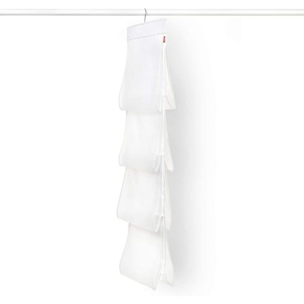 Hängande förvaring för väskor, 8 Fack, MILKY WHITE, 33 x H 122 cm, Transparent i gruppen Förvaring / Garderobsförvaring / Väskförvaring hos SmartaSaker.se (41262)