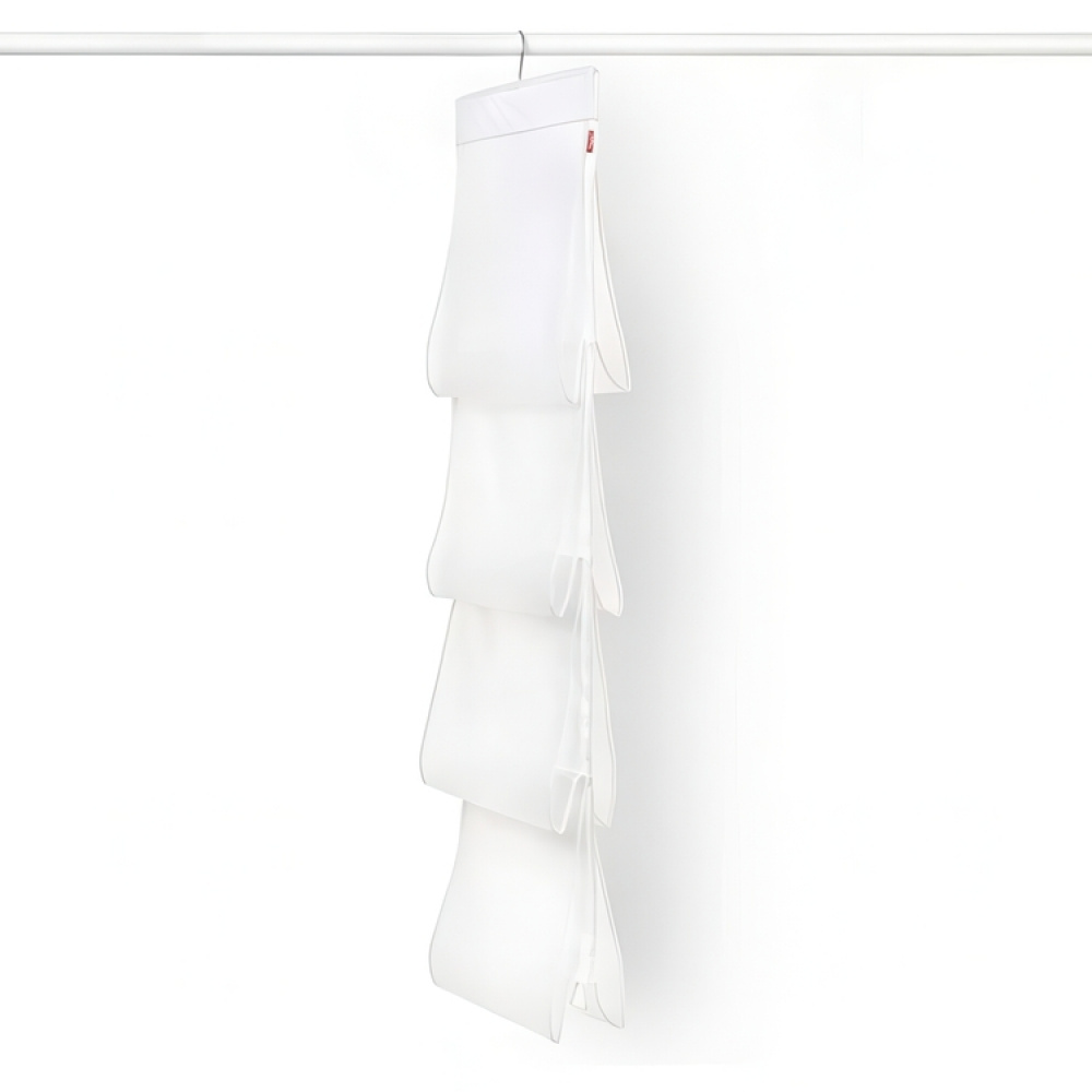 Hängande förvaring för väskor, 8 Fack, MILKY WHITE, 33 x H 122 cm, Transparent i gruppen Förvaring / Garderobsförvaring / Väskförvaring hos SmartaSaker.se (41262)