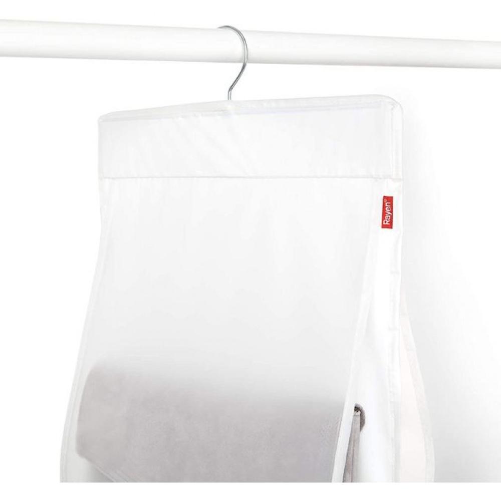 Hängande förvaring för väskor, 8 Fack, MILKY WHITE, 33 x H 122 cm, Transparent i gruppen Förvaring / Garderobsförvaring / Väskförvaring hos SmartaSaker.se (41262)