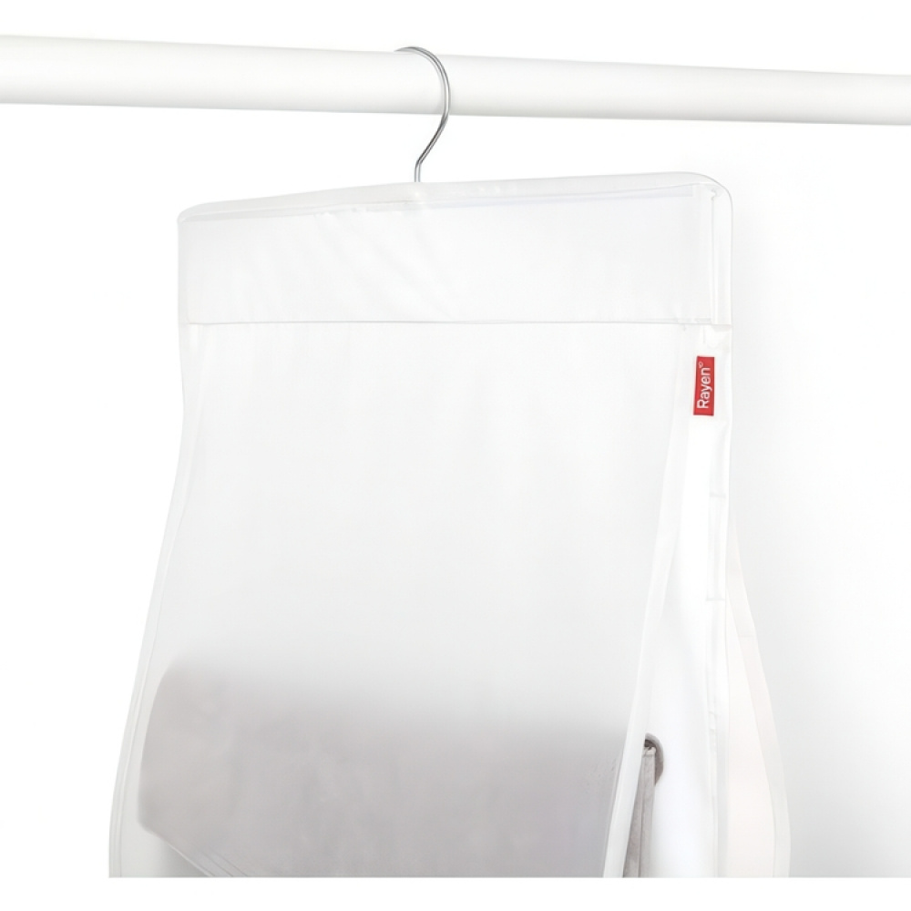Hängande förvaring för väskor, 8 Fack, MILKY WHITE, 33 x H 122 cm, Transparent i gruppen Förvaring / Garderobsförvaring / Väskförvaring hos SmartaSaker.se (41262)