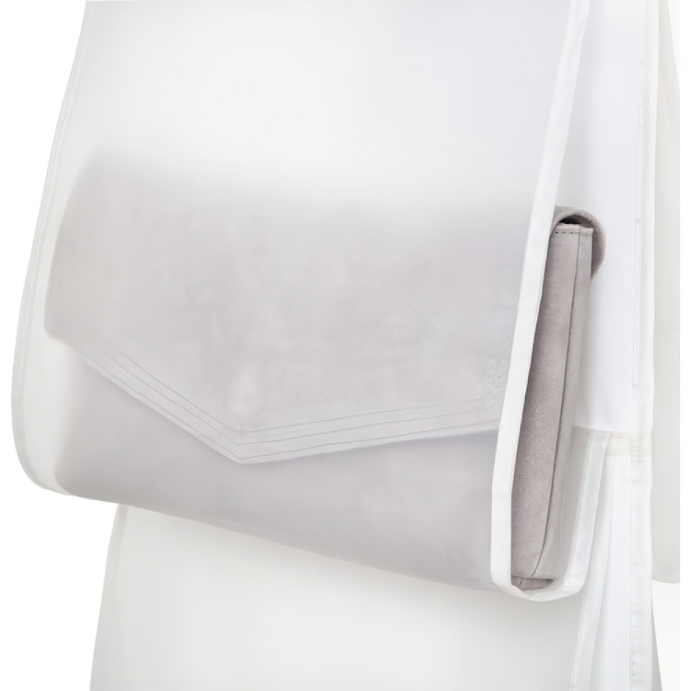 Hängande förvaring för väskor, 8 Fack, MILKY WHITE, 33 x H 122 cm, Transparent i gruppen Förvaring / Garderobsförvaring / Väskförvaring hos SmartaSaker.se (41262)