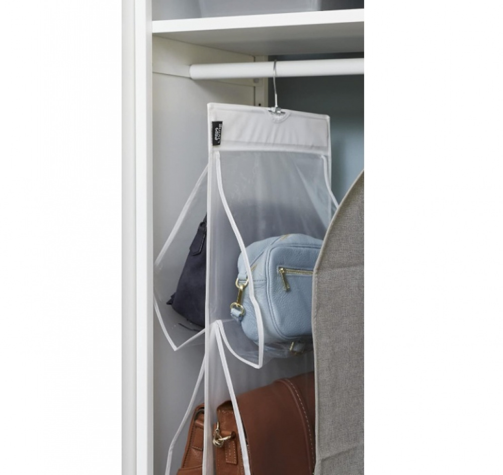Hängande förvaring för väskor, 8 stora fack, PORTA BORSE, 33 x H 120 cm, Klar i gruppen Förvaring / Garderobsförvaring / Väskförvaring hos SmartaSaker.se (41263)
