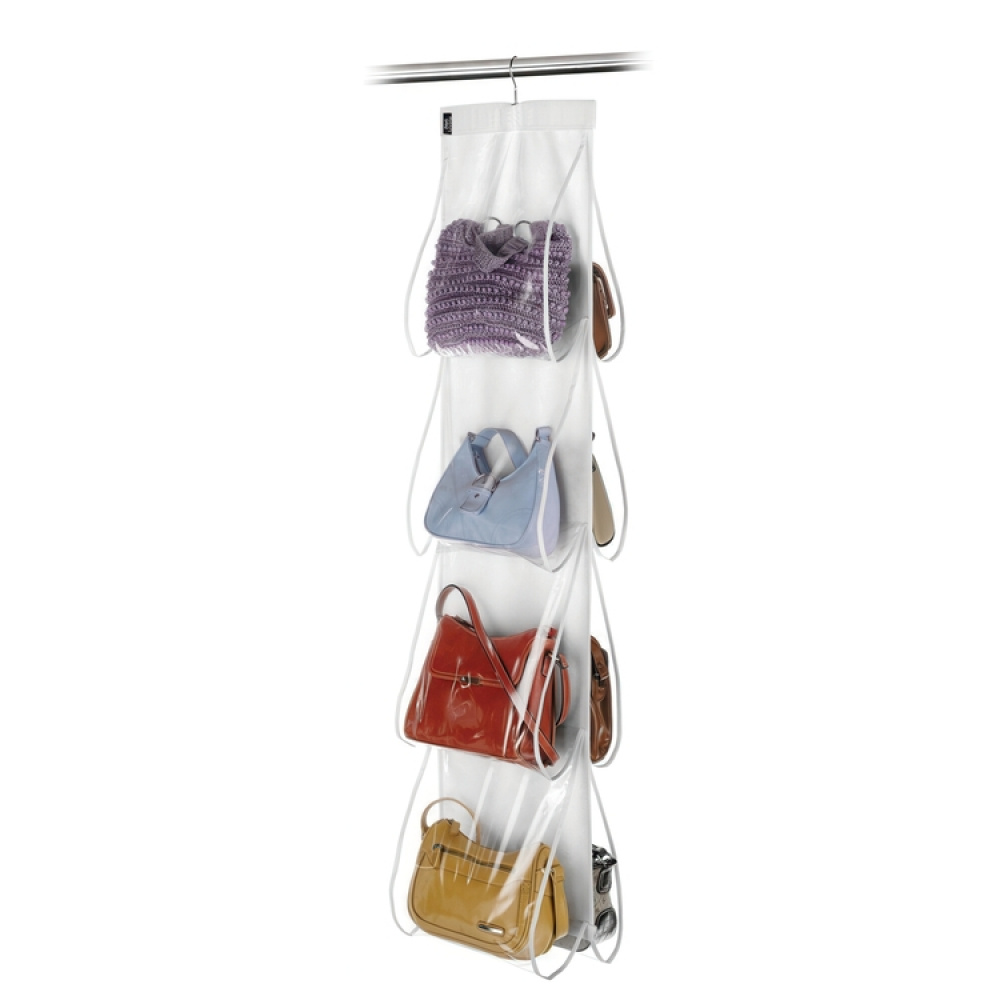 Hängande förvaring för väskor, 8 stora fack, PORTA BORSE, 33 x H 120 cm, Klar i gruppen Förvaring / Garderobsförvaring / Väskförvaring hos SmartaSaker.se (41263)