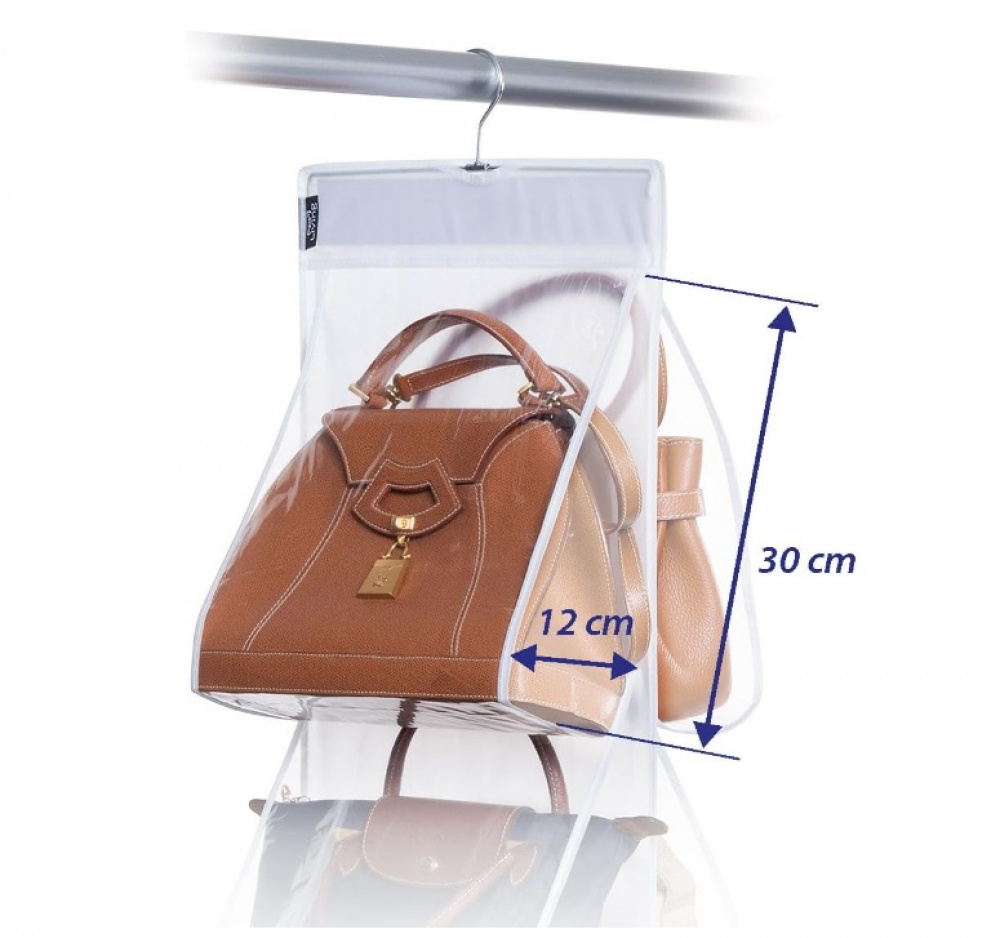 Hängande förvaring för väskor, 8 stora fack, PORTA BORSE, 33 x H 120 cm, Klar i gruppen Förvaring / Garderobsförvaring / Väskförvaring hos SmartaSaker.se (41263)