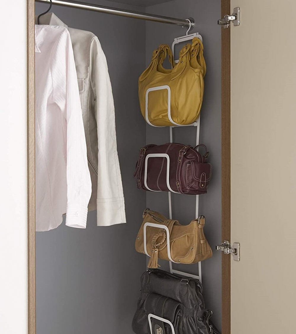 Hängande förvaring för väskor, JOINT LARGE BAG HANGER CHAIN, Yamazaki, Vit i gruppen Förvaring / Garderobsförvaring / Väskförvaring hos SmartaSaker.se (41266)