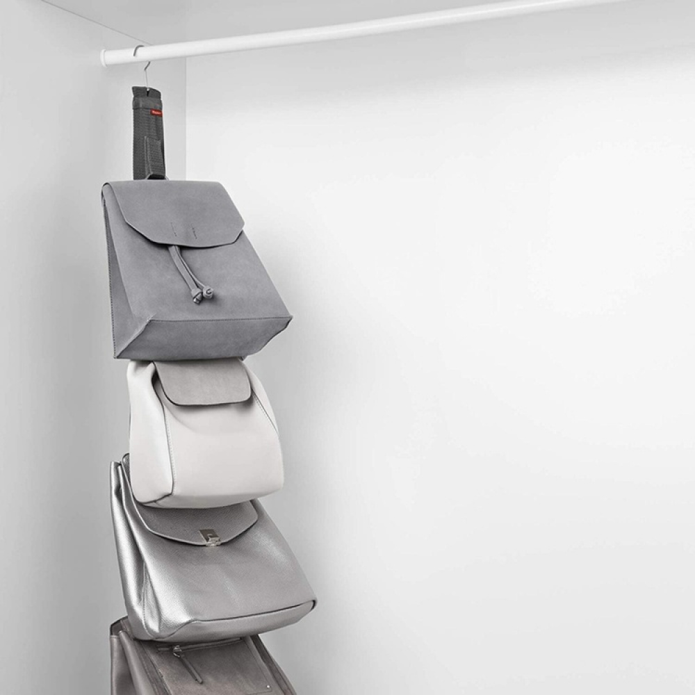 Hängande förvaring för väskor, PREMIUM COLGADOR DE BOLSOS, 7,5 x H 95 cm, Grå i gruppen Förvaring / Garderobsförvaring / Väskförvaring hos SmartaSaker.se (41267)