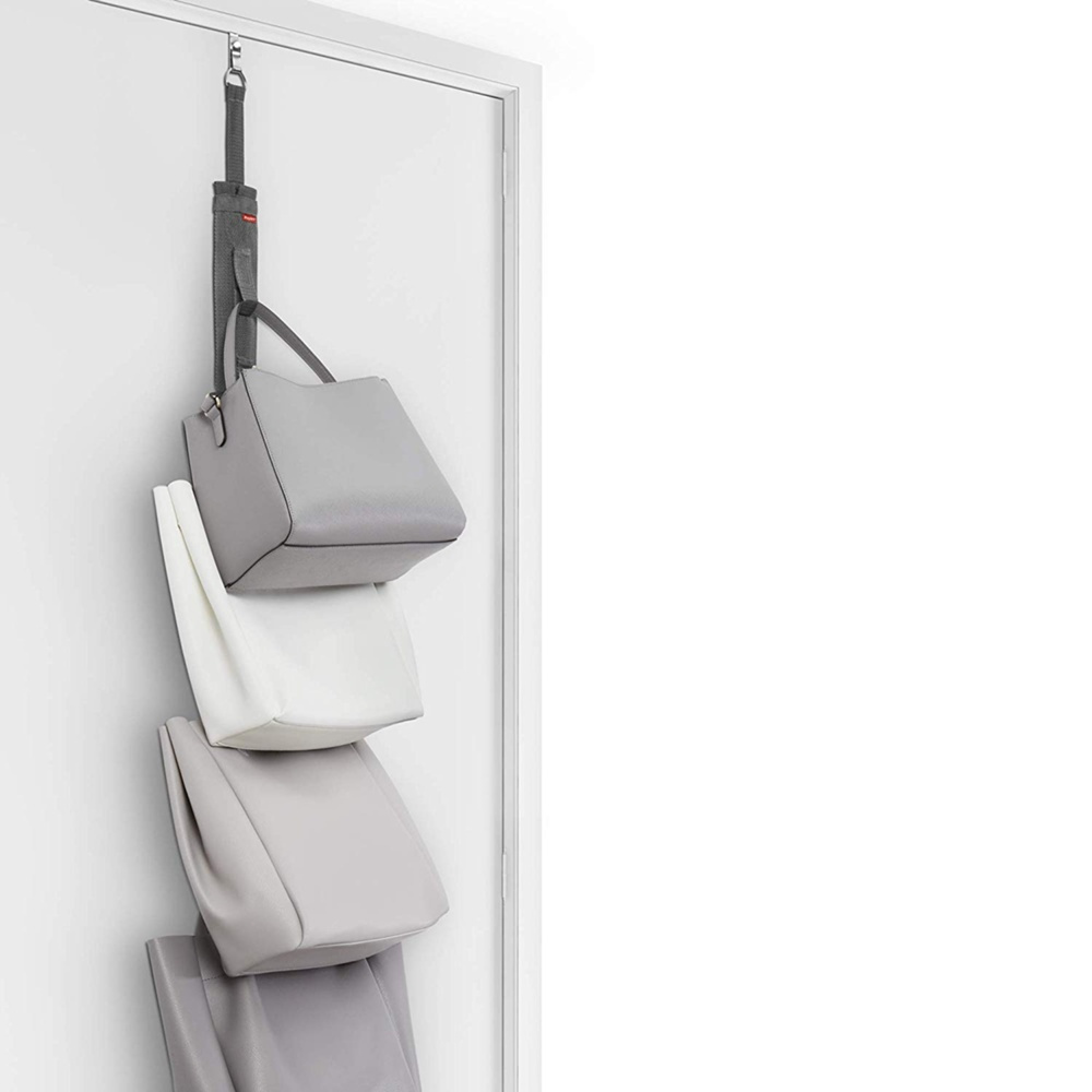 Hängande förvaring för väskor, PREMIUM COLGADOR DE BOLSOS, 7,5 x H 95 cm, Grå i gruppen Förvaring / Garderobsförvaring / Väskförvaring hos SmartaSaker.se (41267)