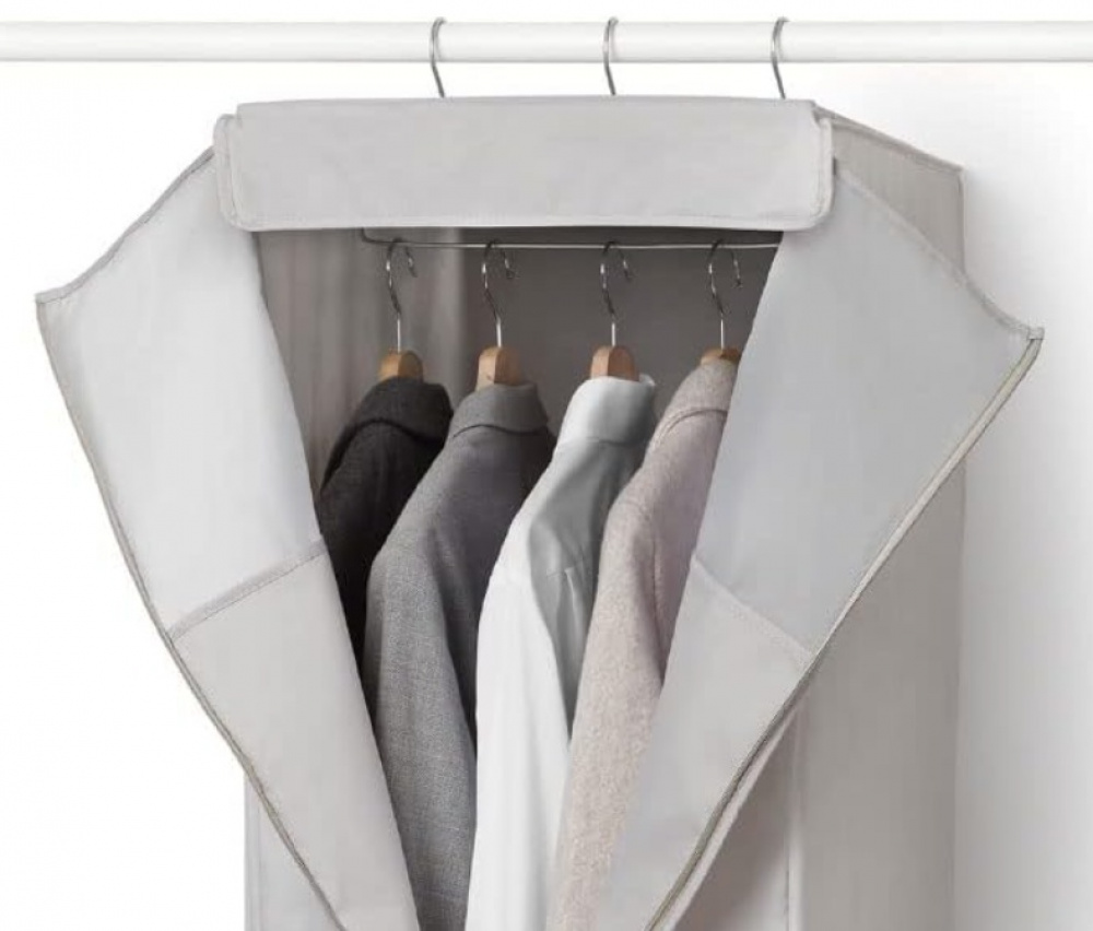 Hängande garderob, med klädstång, PREMIUM HANGING WARDROBE, 50 x 40 x H 125 cm, Ljusgrå i gruppen Förvaring / Garderobsförvaring hos SmartaSaker.se (41278)