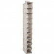 Hängande garderob. Smal, 10 hyllor, ORGA SHOE ORGANISER, 15 x 30 x H 120 cm, Beige-grå Hängande garderob. Smal, 10 hyllor, ORGA SHOE ORGANISER, 15 x 30 x H 120 cm, Beige-grå