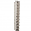 Hängande garderob. Smal, 10 hyllor, ORGA SHOE ORGANISER, 15 x 30 x H 120 cm, Beige-grå Hängande garderob. Smal, 10 hyllor, ORGA SHOE ORGANISER, 15 x 30 x H 120 cm, Beige-grå