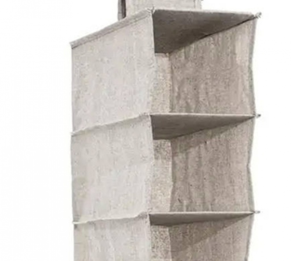 Hängande garderob. Smal, 10 hyllor, ORGA SHOE ORGANISER, 15 x 30 x H 120 cm, Beige-grå i gruppen Förvaring / Garderobsförvaring / Galgar och hängare hos SmartaSaker.se (41279)
