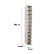 Hängande garderob. Smal, 10 hyllor, ORGA SHOE ORGANISER, 15 x 30 x H 120 cm, Beige-grå Hängande garderob. Smal, 10 hyllor, ORGA SHOE ORGANISER, 15 x 30 x H 120 cm, Beige-grå