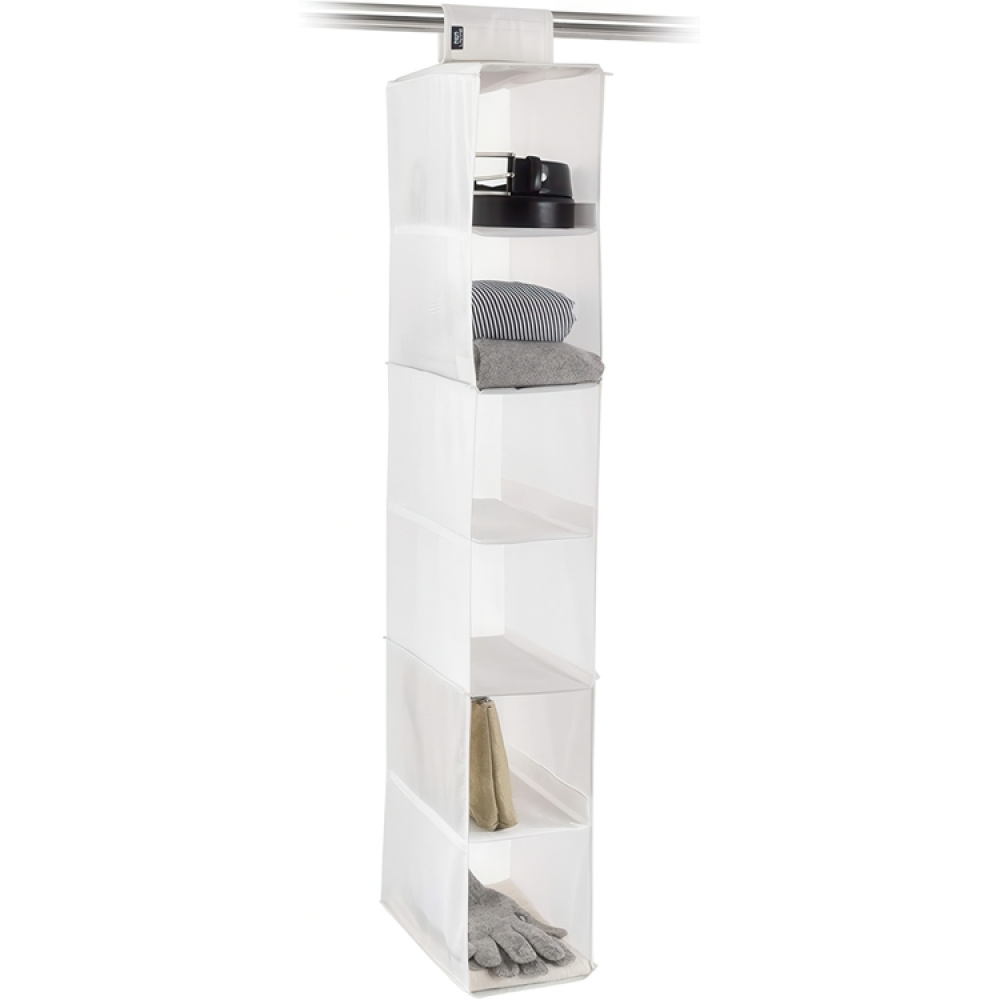 Hängande garderob. Smal, 3 till 6 hyllor, PORTATUTTO, 16 x 33 x H 103 cm, Vit i gruppen Förvaring / Sovrumsförvaring / Klädställningar hos SmartaSaker.se (41280)