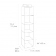 Hängande Hyllor, 5 fack, BIGSO HANGING CLOSET, 30 x 30 x H 133,5 cm, Grå Hängande Hyllor, 5 fack, BIGSO HANGING CLOSET, 30 x 30 x H 133,5 cm, Grå