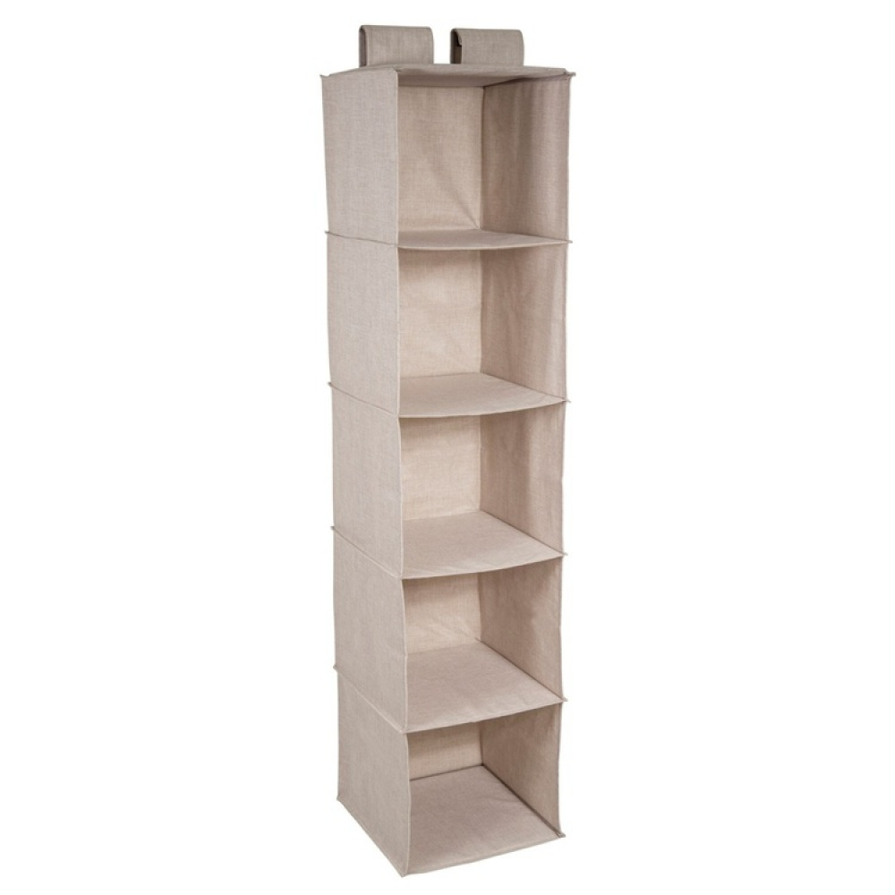Hängande Hyllor, 5 fack, BIGSO HANGING CLOSET, 30 x 30 x H133,5 cm, Beige i gruppen Förvaring / Garderobsförvaring hos SmartaSaker.se (41282)