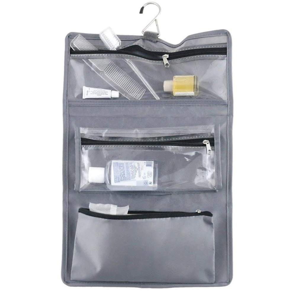 Hängande liten necessär, lätt, TRAVEL - SACCHETTO BEAUTY, 27 x H 39 cm, Grå i gruppen Förvaring / Förvaring på resa / Necessärer hos SmartaSaker.se (41284)