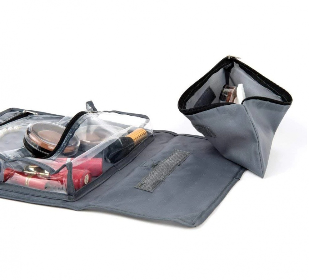 Hängande liten necessär, lätt, TRAVEL - SACCHETTO BEAUTY, 27 x H 39 cm, Grå i gruppen Förvaring / Förvaring på resa / Necessärer hos SmartaSaker.se (41284)